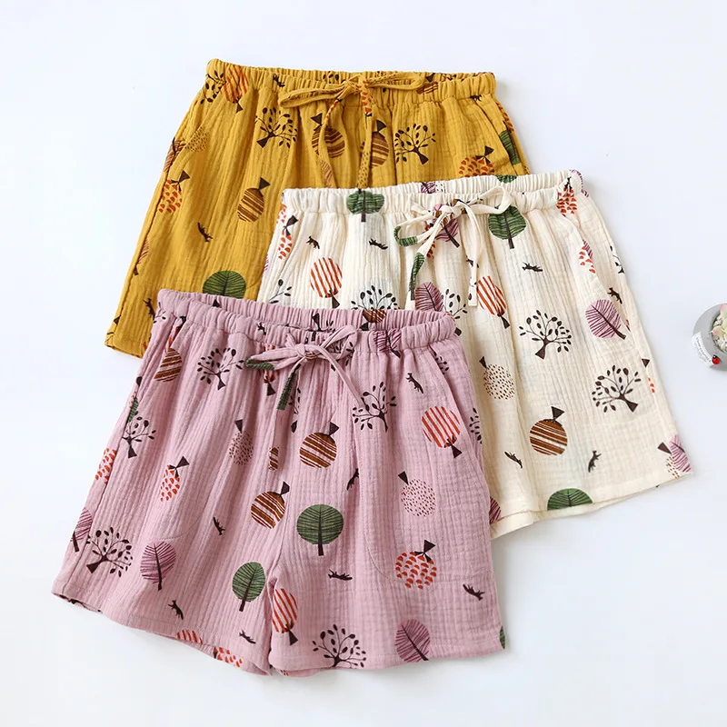 

Шорты женские повседневные с принтом, свободные штаны для сна, хлопковые домашние короткие брюки для отдыха, Милые Удобные ночные штаны, лет...