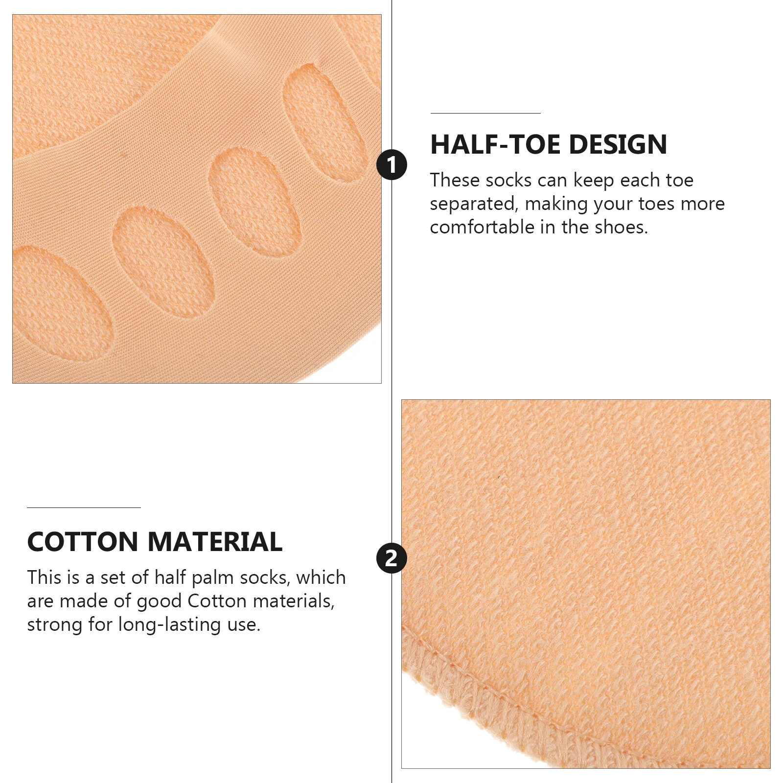 5 Pairs Socks High Heel Women Separated Finger Anti-skid Palm Non-slip Half Invisible Summer Toe Cotton Women's Forefoot