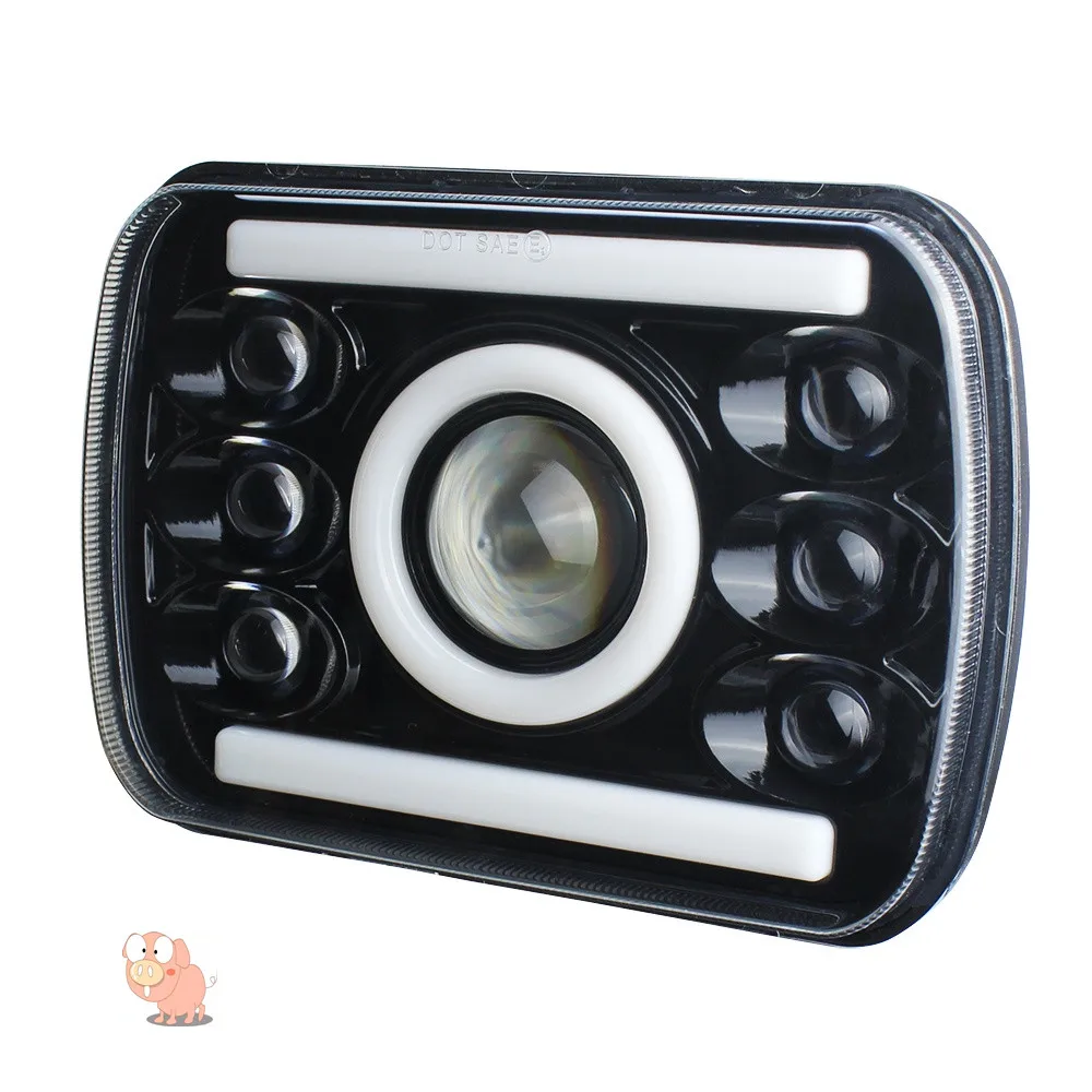

5X7 7X6 Inch Beam LED Headlight DRL Jeep Wrangler YJ