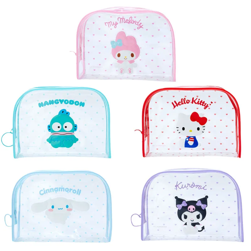 

Sanrios аниме Cinnamorroll Kuromi Mymelody мультфильм ПВХ прозрачная Желейная косметичка Любовь Сердце сумка для хранения студенческий пенал