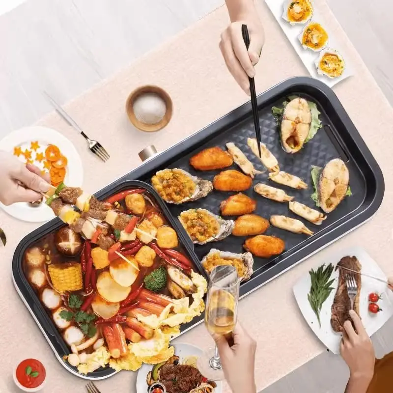 Новая электрическая сковорода-гриль Shabu встроенная кастрюля бытовая кухня