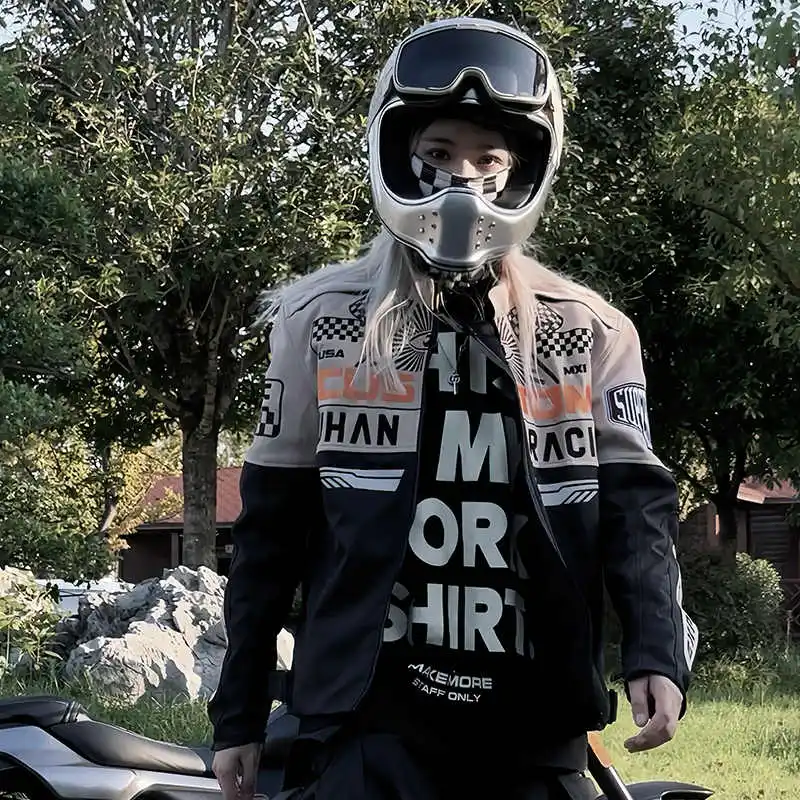 Мужская и женская куртка для езды на мотоцикле с защитой от ветра