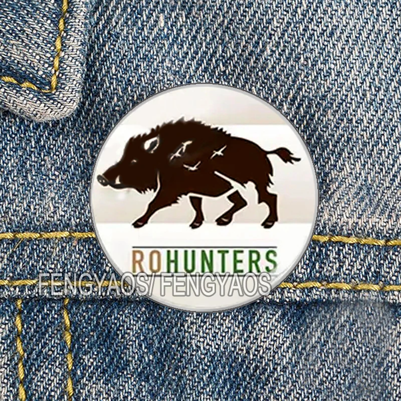 Нержавеющая сталь новый охотничий логотип дикого кабана булавка для охоты брошь