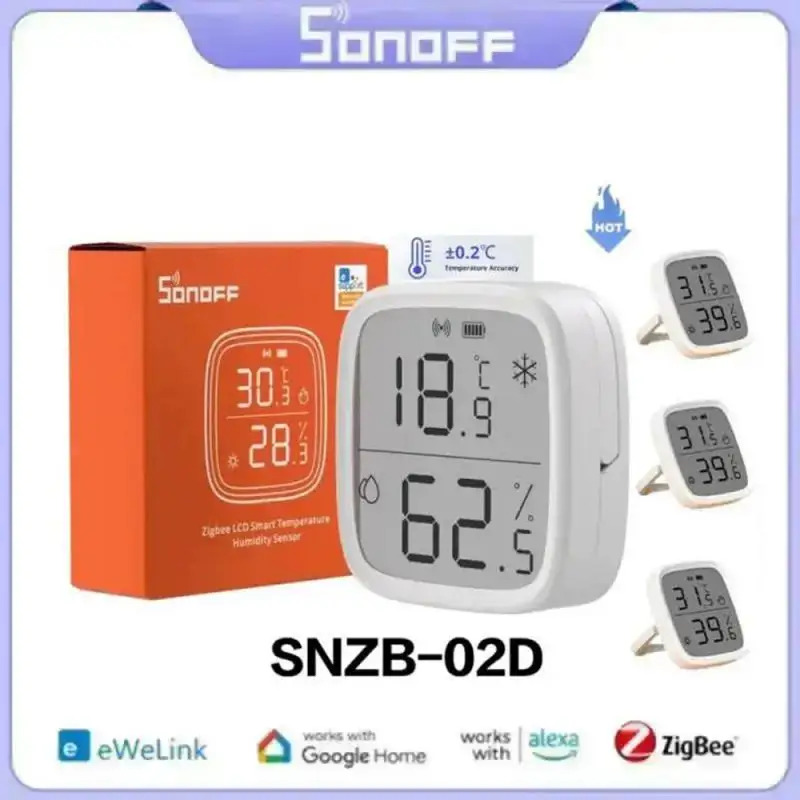 SONOFF SNZB-02D Zigbee умный датчик температуры и влажности для ZBBrige-P EWeLink Alexa Google Home Assistant