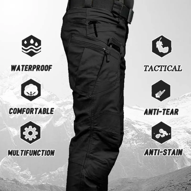 Military Tactical Pants Men Waterproof Multi Pocket Cargo Pant Breathable SWAT Combat Army Work Joggers Trousers Plus Size S-6XL