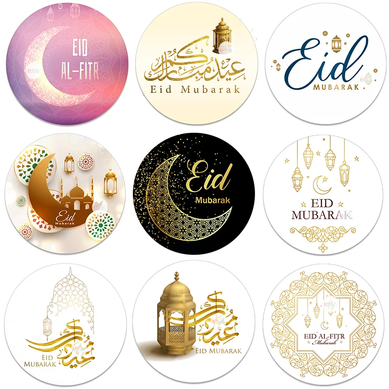 

Eid al-Fitr Decor Eid Mubarak Packaging Sealing Sticker Candy Bag Gift Box Labels for Kids Birthday Party Decor Supplies