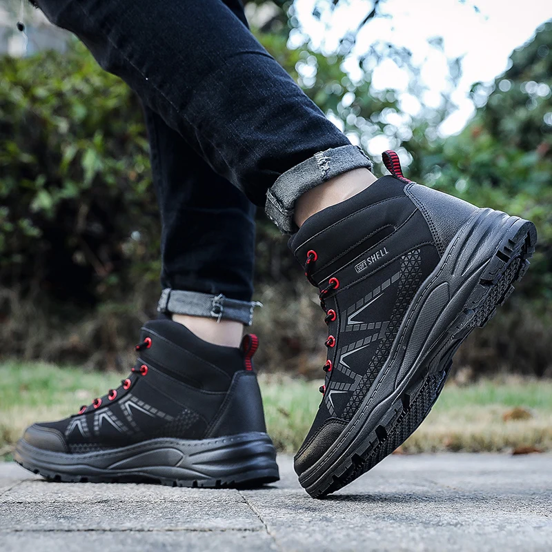 R.XJIAN Men's Outdoor Walking Sports Leisure Breathable Comfortable Wear Resistant Anti Slip Mountaineering Motorcycle Boots