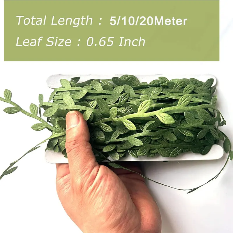 

Искусственные листья декоративная гирлянда зеленая 20 м