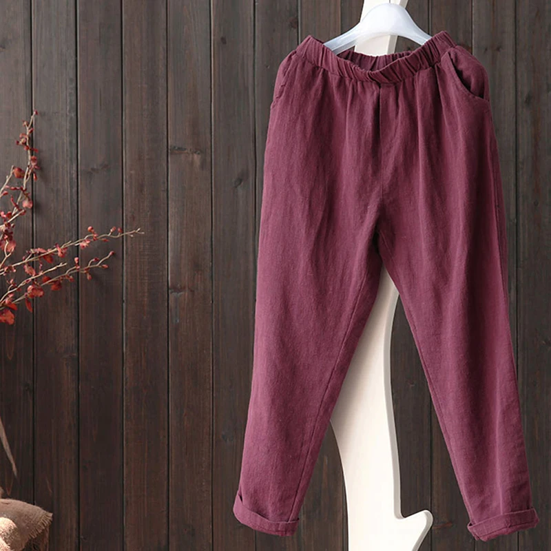 

Cotton And Linen Female Pants Summer Loose Casual Pants Women Long Pants Fashion Harem Pant