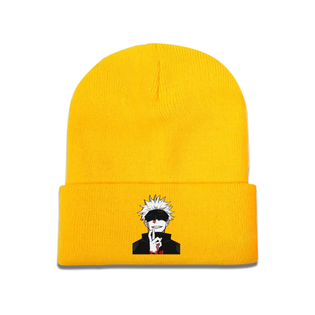 

Gojo Jujutsu Kaisen Itadori Yuji Anime Knitting Beanie Caps Skullies Beanies Ski Caps Soft Bonnet Hats Winter Warm