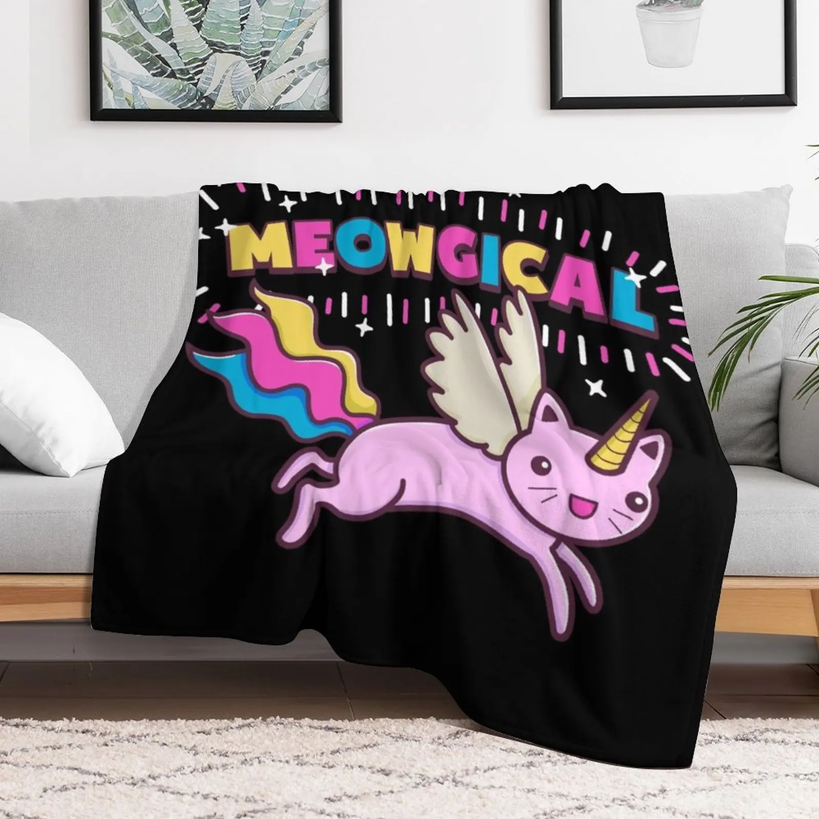 Единорог Кот | Одеяло Meowgical Rainbow большое одеяло для малышей одеяла
