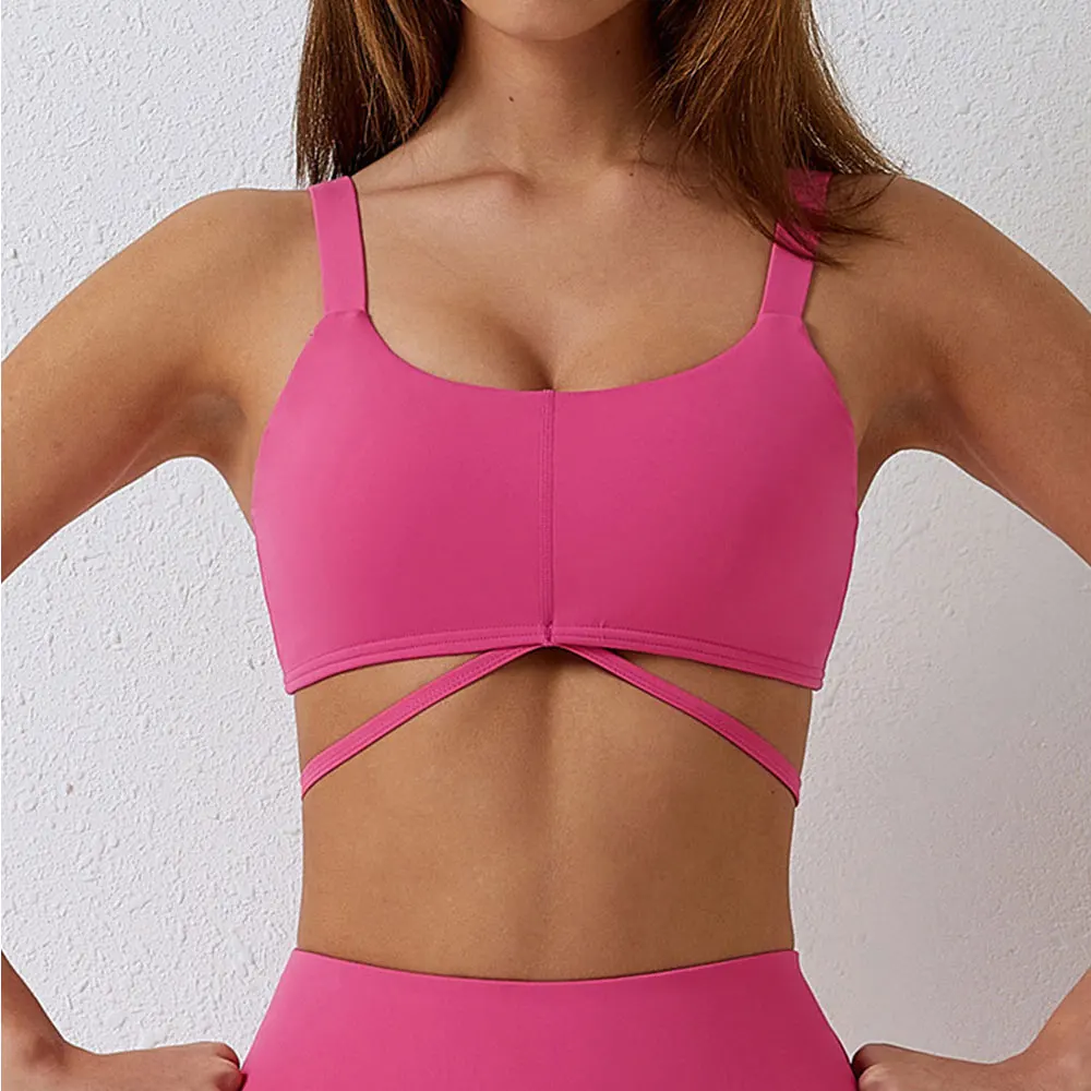 

Nude Yoga Bra Women's Sports Underwear Gym Top High Intensity Push Up Running Fitness Bra Sexy Quick Dry Yoga Bra
