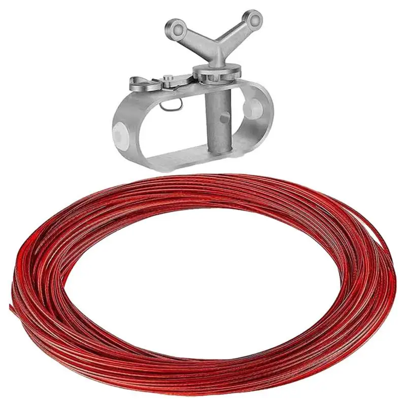 

Winter Swimming Pool Cover Cable Winch Kit Spa Hot Spring Cover Coated Steel Cable Aluminum Spring Loaded Winch