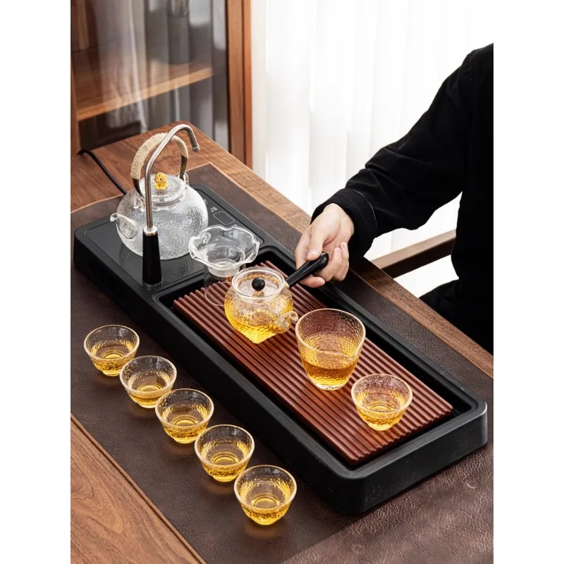 

Чайный поднос, домашний набор, полностью Автоматический встроенный маленький чайный, морской дренаж, современный семейный роскошный семейный чайный набор, чайник