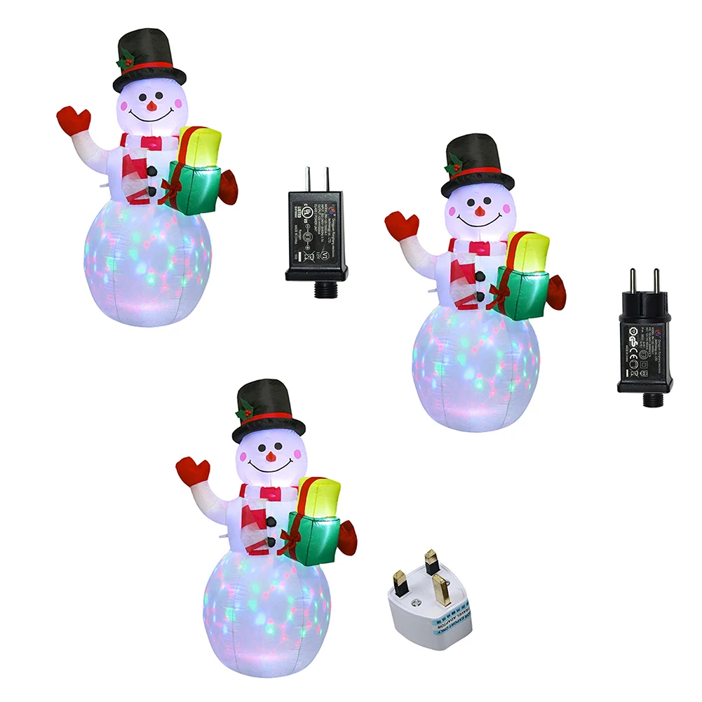 

Рождественские надувные украшения 6 футов, красочные светодиодные лампы, надувной снеговик для помещений и улицы, светильник