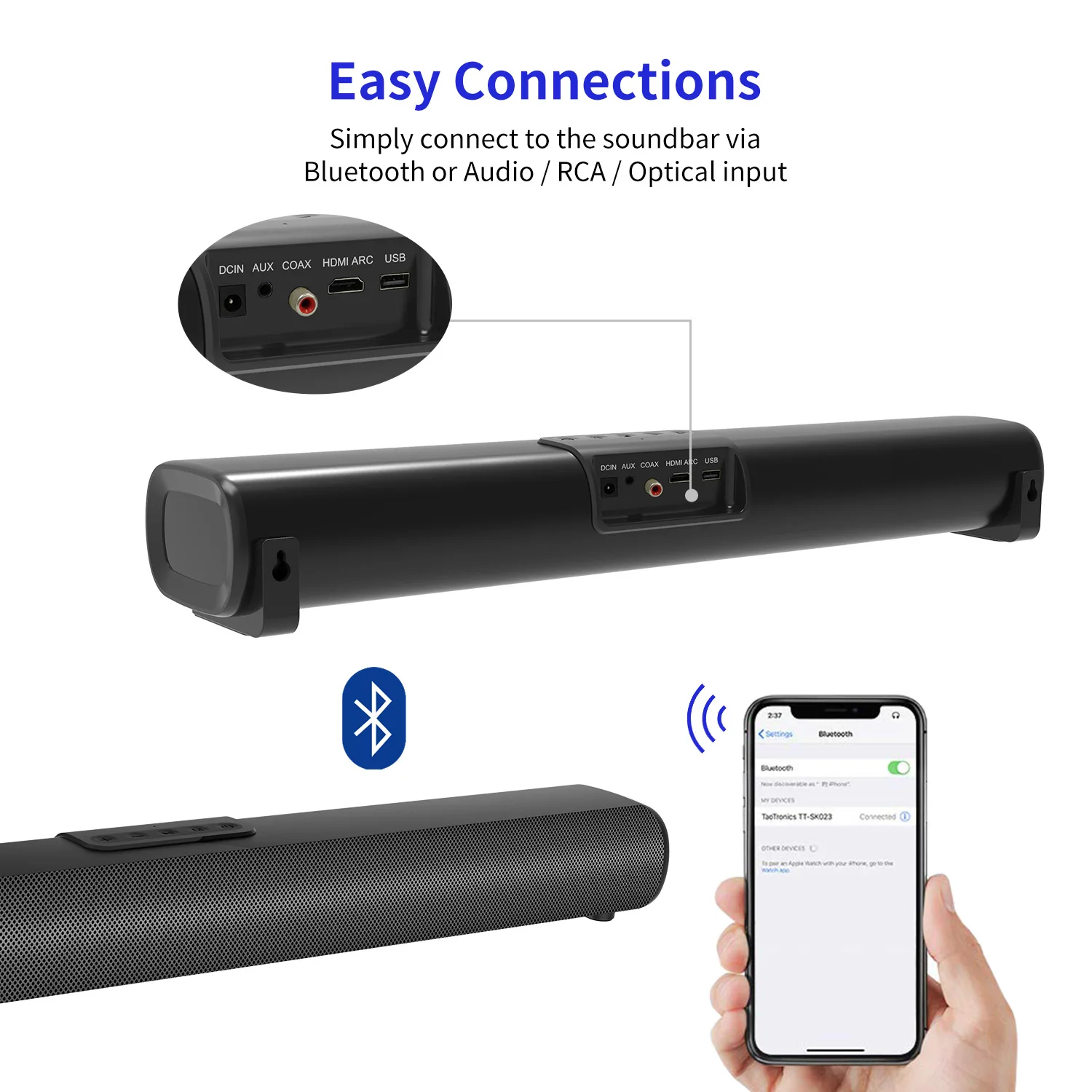 Высококачественная Bluetooth-Колонка для Xiaomi Youpin с пультом  дистанционного управления HDMI ARC AUX для домашнего кинотеатра, ТВ-Саундбар  | AliExpress