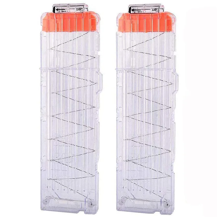 

18 Transparent Reload Clip For Nerf Magazine Round Darts Replacement Toy Gun Soft Bullet Clip For Nerf Blaster arma de brinquedo