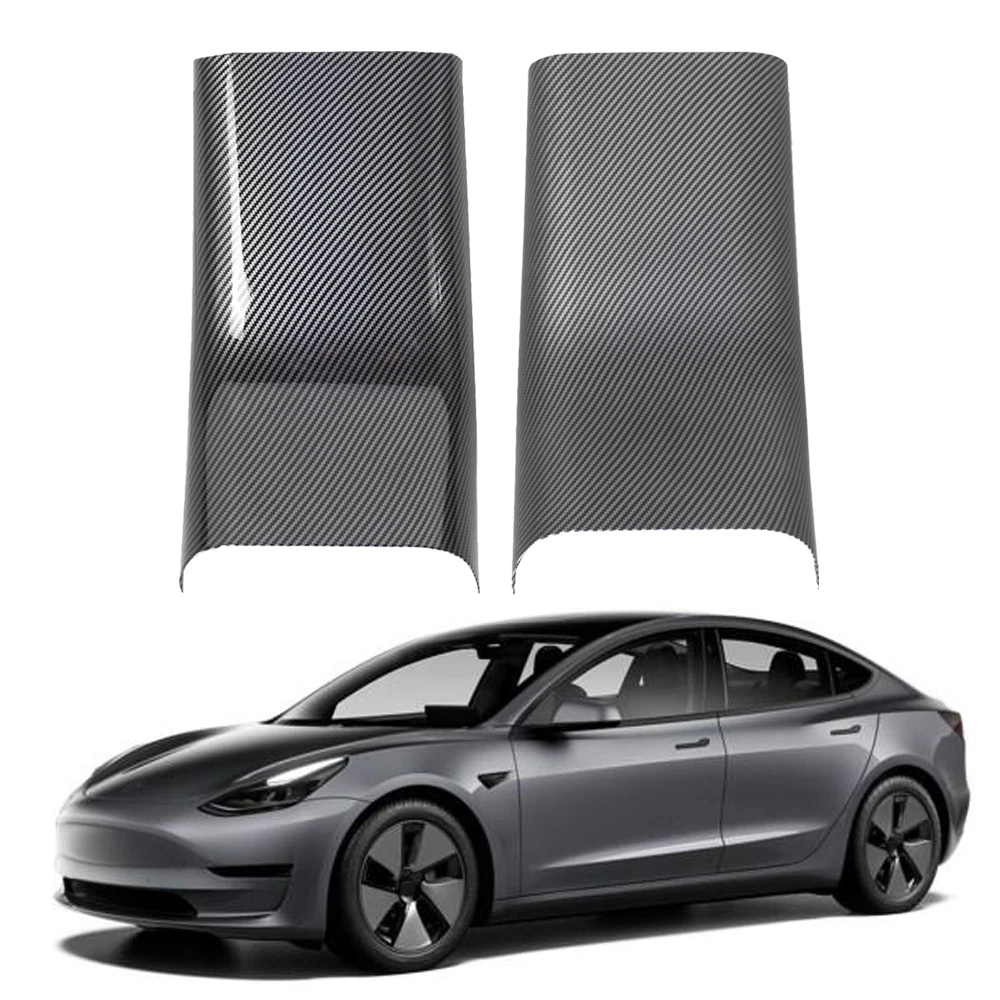 

1pc Car Rear Air Conditioner Vent Outlet Anti Kick Trim Cover Accessories For Tesla Model 3 Y Carbon Fibre Kick Board Cover