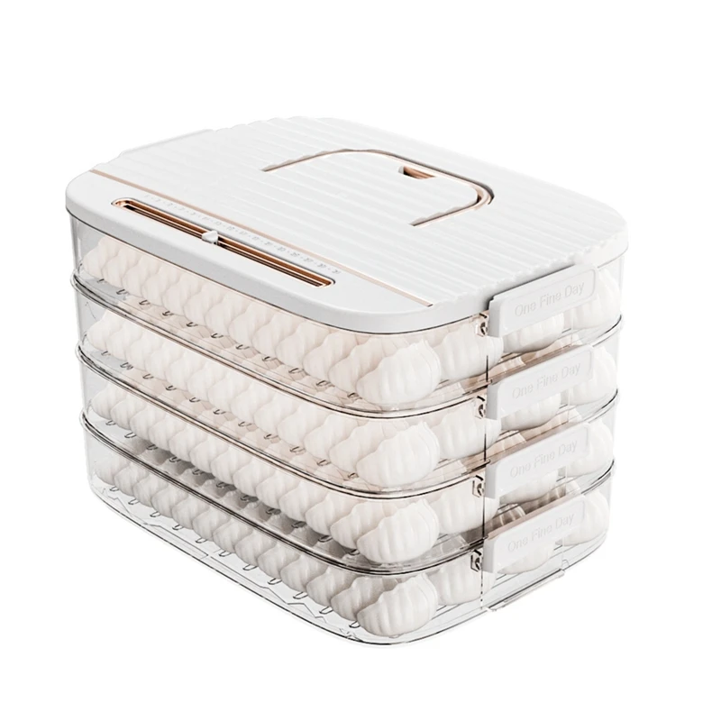 

Dumpling Storage Box Food Grade Dumpling Freezer Box Kitchen Accessories Organizer White