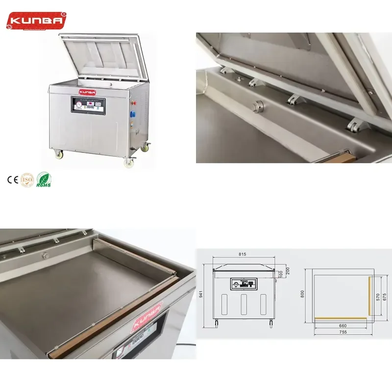 Фото 2026 KUNBA DZ-800/2L Полностью автоматическая электрическая многофункциональная коммерческая вакуумная упаковочная машина с камерой для запечатывания №1