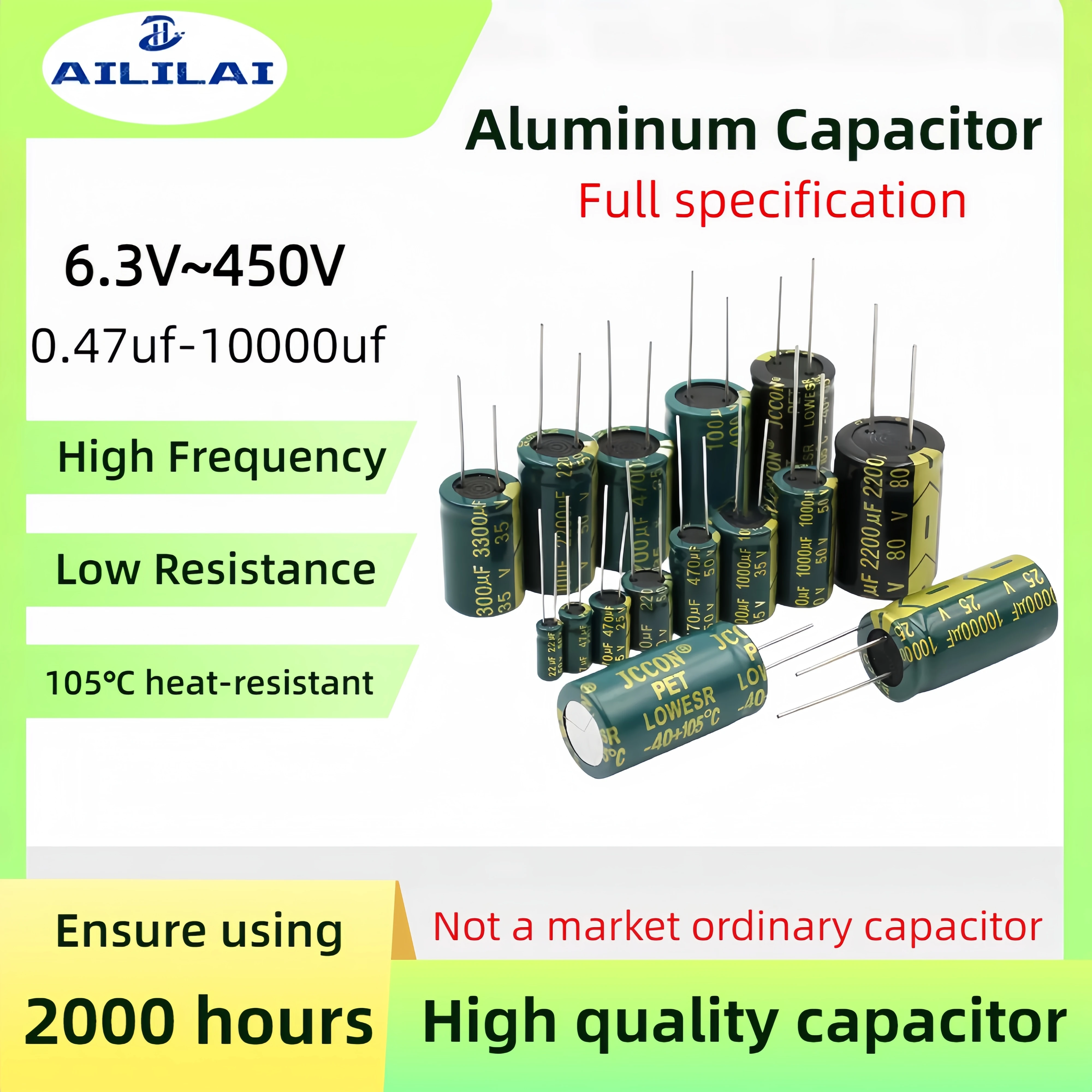 Высокочастотный алюминиевый конденсатор с низким ESR 10 в 16 25 35 50 400 В 1 мкф мкФ 22 МКФ