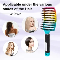 new women hair scalp massage comb hairbrush bristle nylon wet curly detangle hair brush for salon hairdressing styling tools