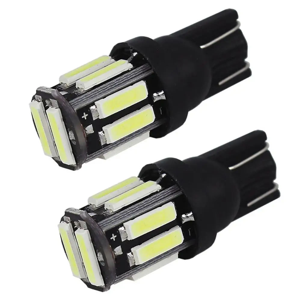 

1 Pair Car Led Light T10 7020 10smd Highlight Running Bulbs Width Lamp Reading License Plate Lights 7000-8000k For Car Lights