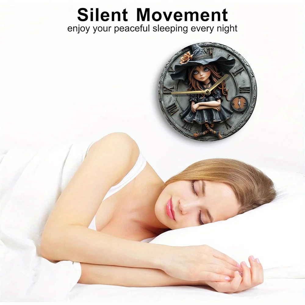 Настенные часы &quotВедьма&quot 8x8 дюймов