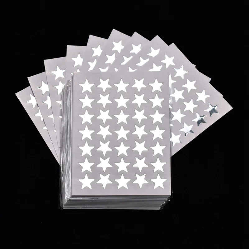 10sheets/pack Different Colors Stars Stickers Gold-Plated Glitter Sticker Mother Teacher Praise Label Stickers Journal