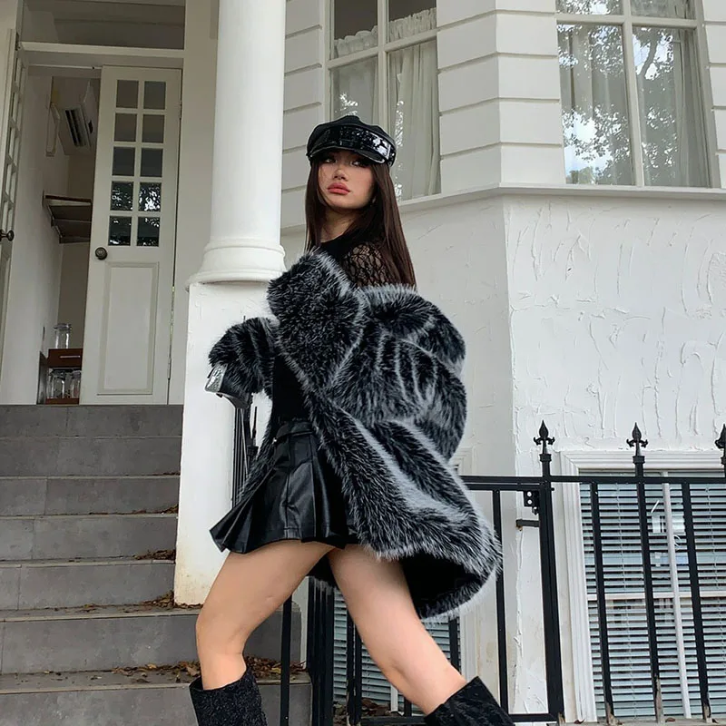 Высокое качество меха и искусственного 2024 новая модная темпераментная женская