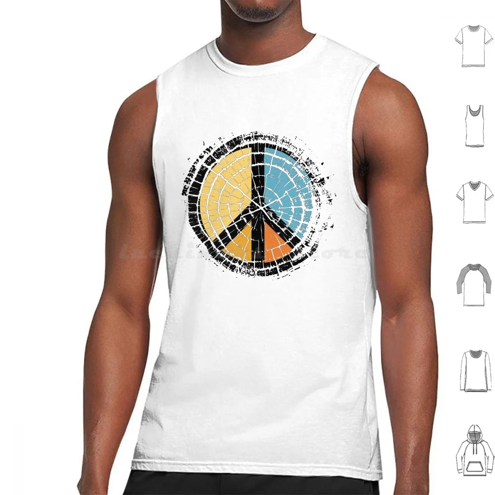 

Colored Wooden Peace Symbol Tank Tops Print Cotton Peace Sign Peace Symbol Abstract Cool Peace Symbol Cool Wooden Artist