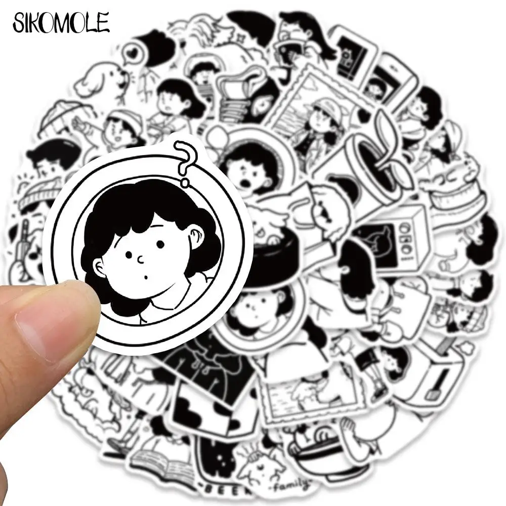 10/30/50 шт. наклейки с изображением девушки и ее щенка