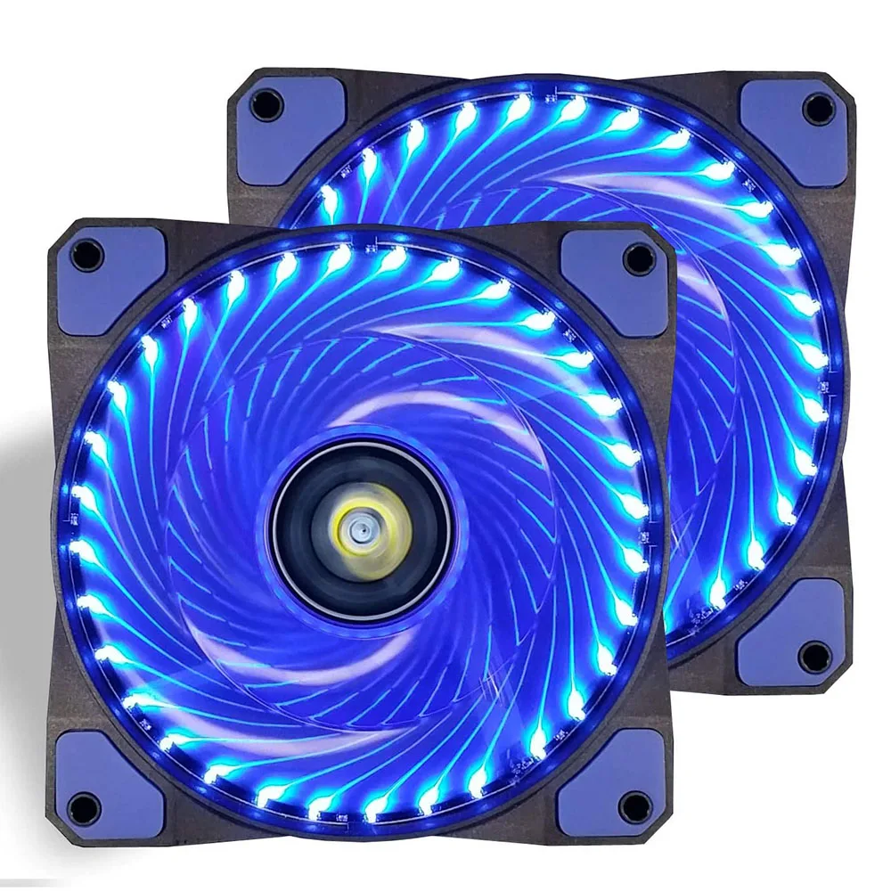

2pcs 120mm 33 Led PC Case Cooling Fan Super Silent Computer LED High Airflow Cooler Fans CPU Coolers And Radiators