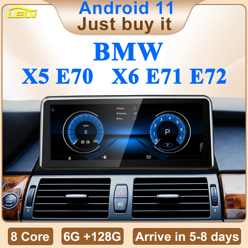Factory Price ID8 UI 10.25" 8Core Android Auto Radio Carplay For BMW X5 X6 E70 E71 Car Video Player Multimedia Screen Navigation