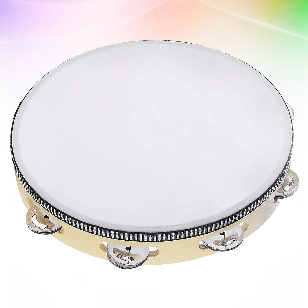 

Tambourine Drum Bell Birch Sheepskin Metal Jingles Percussion Educational Toy Inch Hand Held