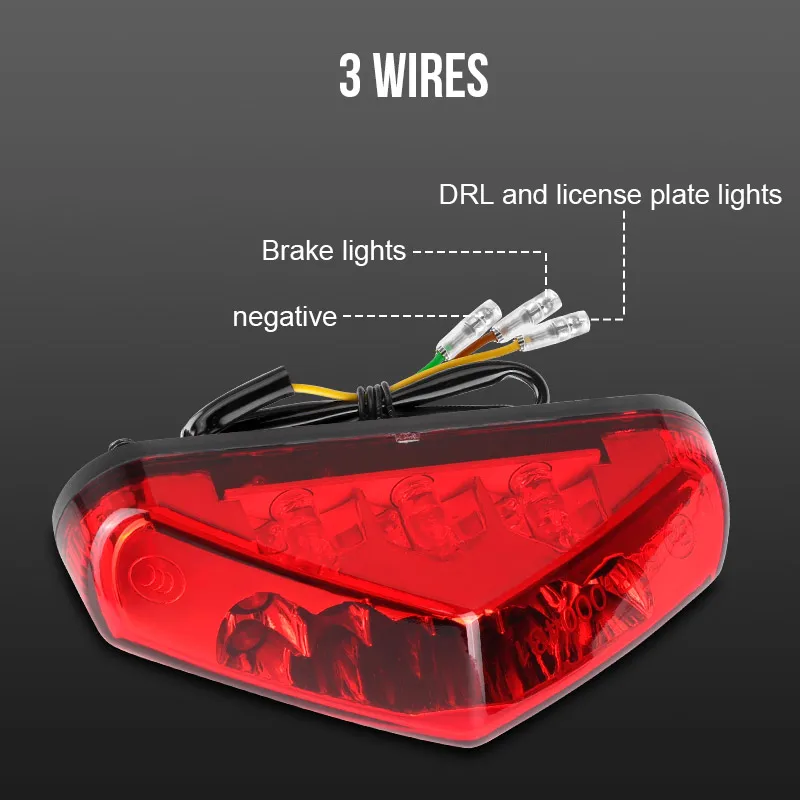 12 В мотоциклетный мини-светодиодный задний фонарь красные лицензии лампа