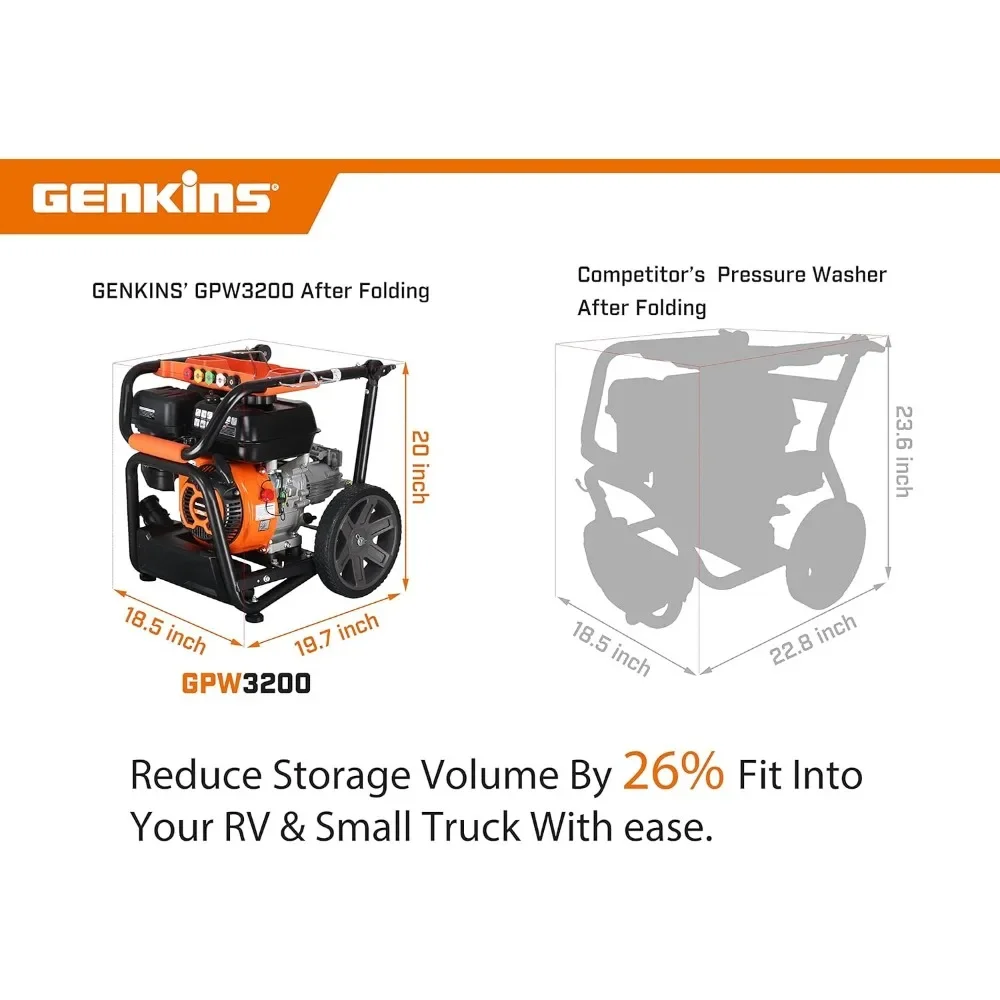 GPW3200 Складная мойка высокого давления с газовым питанием 3200 фунтов на квадратный