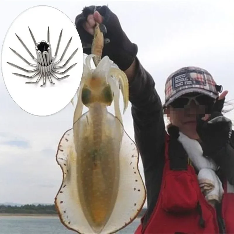 Зонт из нержавеющей стали рыболовный крючок кальмар осьминог каракатица