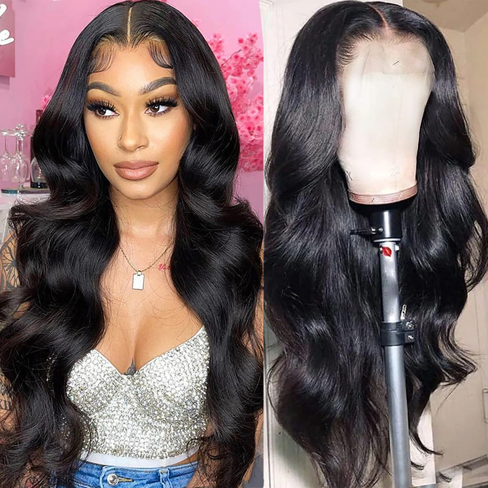 Парик из натуральных человеческих волос на сетке спереди с эффектом омбре