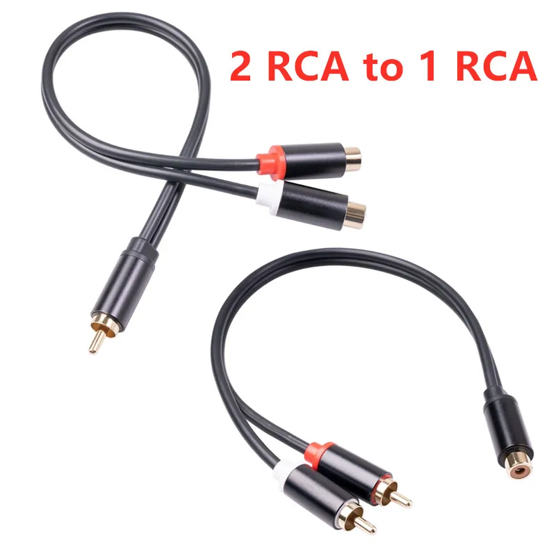 Разветвитель для аудиокабеля переходник с 2 RCA на 1 Мама-папа
