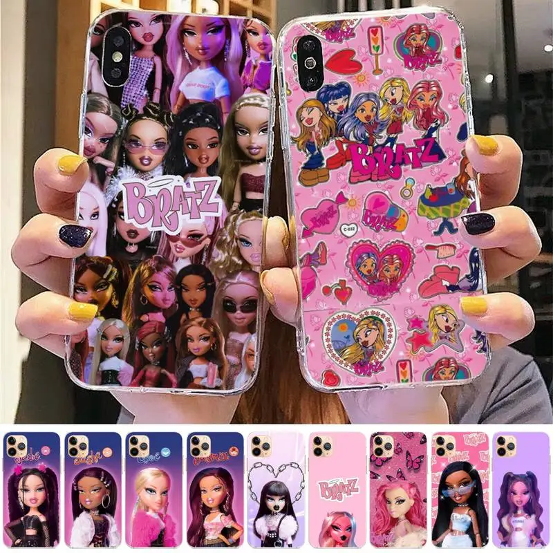 

TOPLBPCS lovely Doll Bratz Phone Case for iPhone 11 12 13 mini pro XS MAX 8 7 6 6S Plus X 5S SE 2020 XR cover