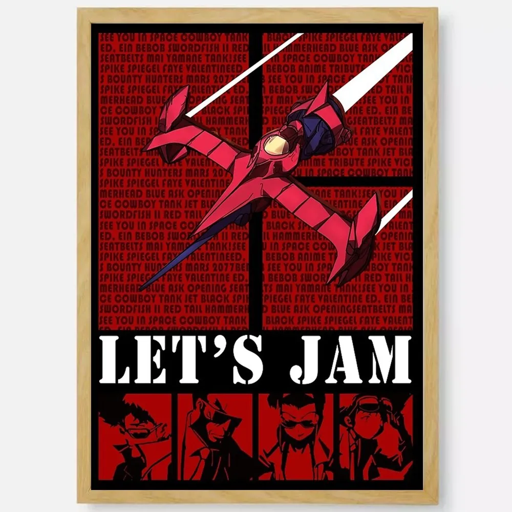 Аниме C-Cowboy Bebop плакат HD искусство липкая стена водонепроницаемый дом гостиная