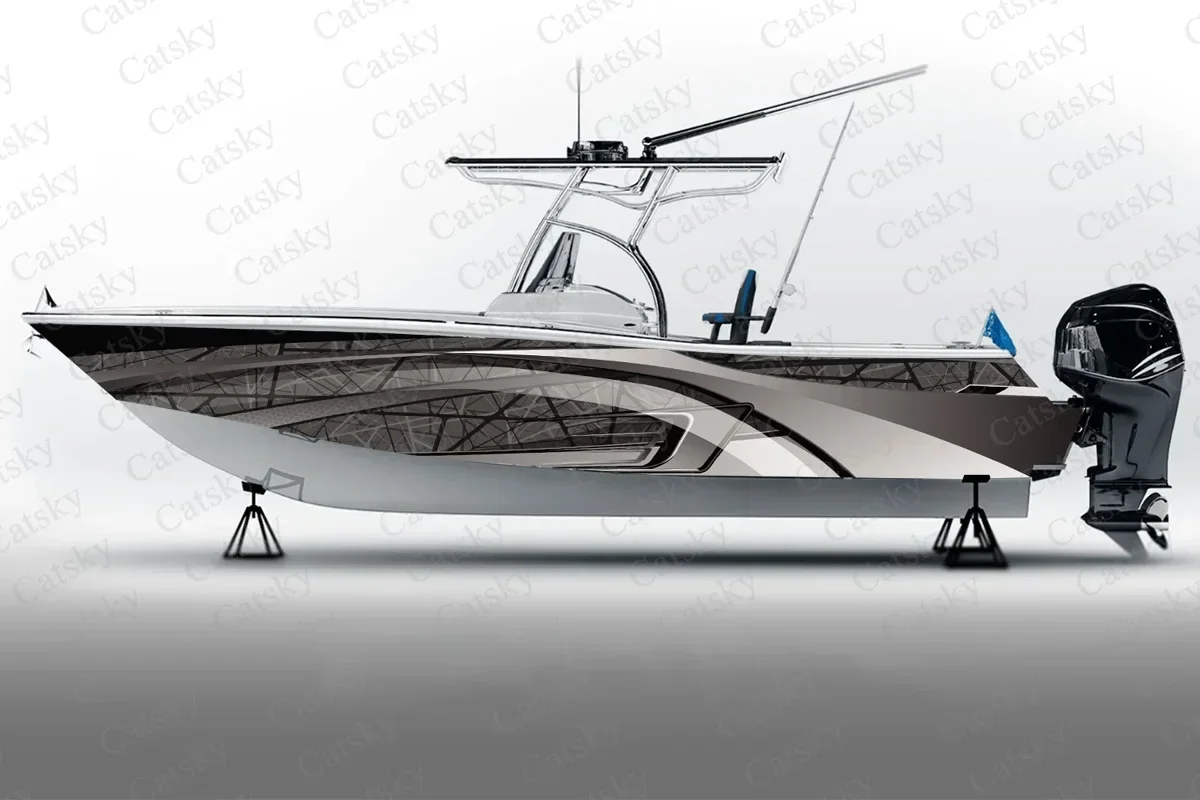 Пламя вектор абстрактная графика наклейка на лодку упаковка рыбная лодка