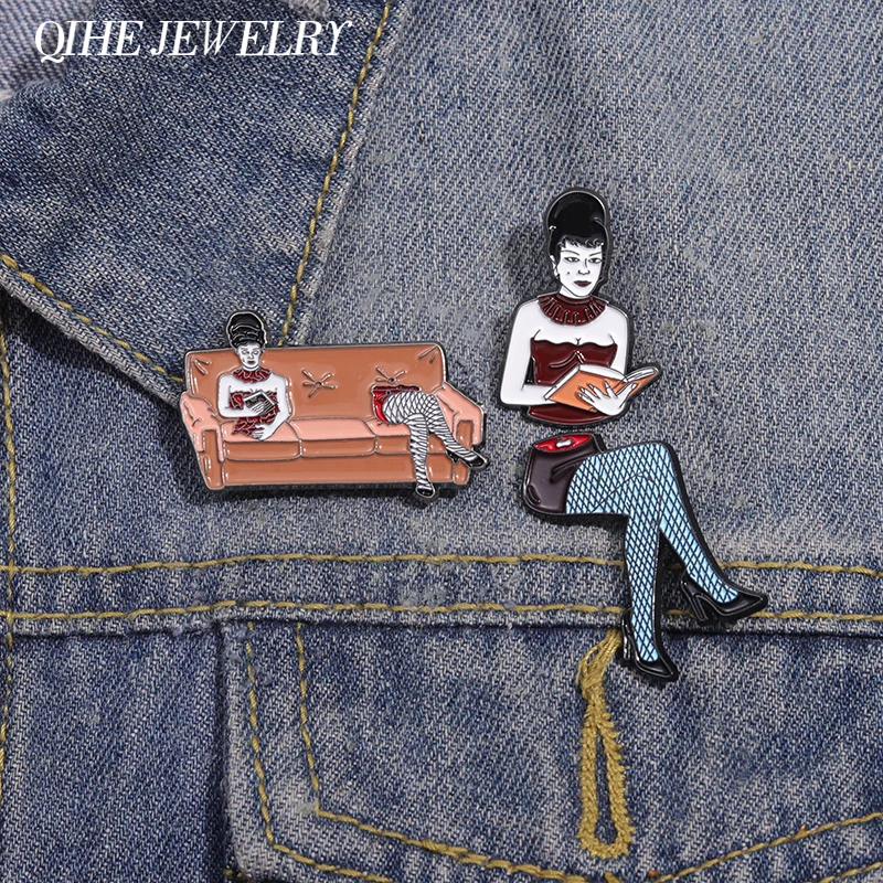 Женская брошь QIHE JEWELRY из фильма Fear в электронной почте креативный панк-стиль с