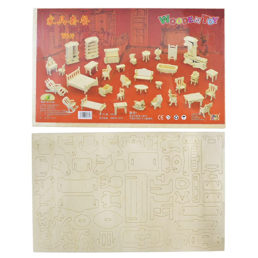 Набор мебели для кукольного домика миниатюрные предметы 185 шт. деревянные