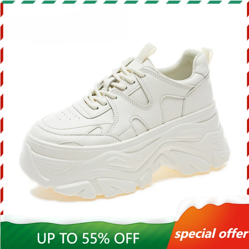 

Кроссовки из натуральной воловьей кожи на танкетке 8 см