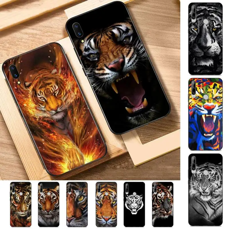 

FHNBLJ Ferocious Tiger Animal Phone Case for Huawei Y 6 9 7 5 8s prime 2019 2018 enjoy 7 plus