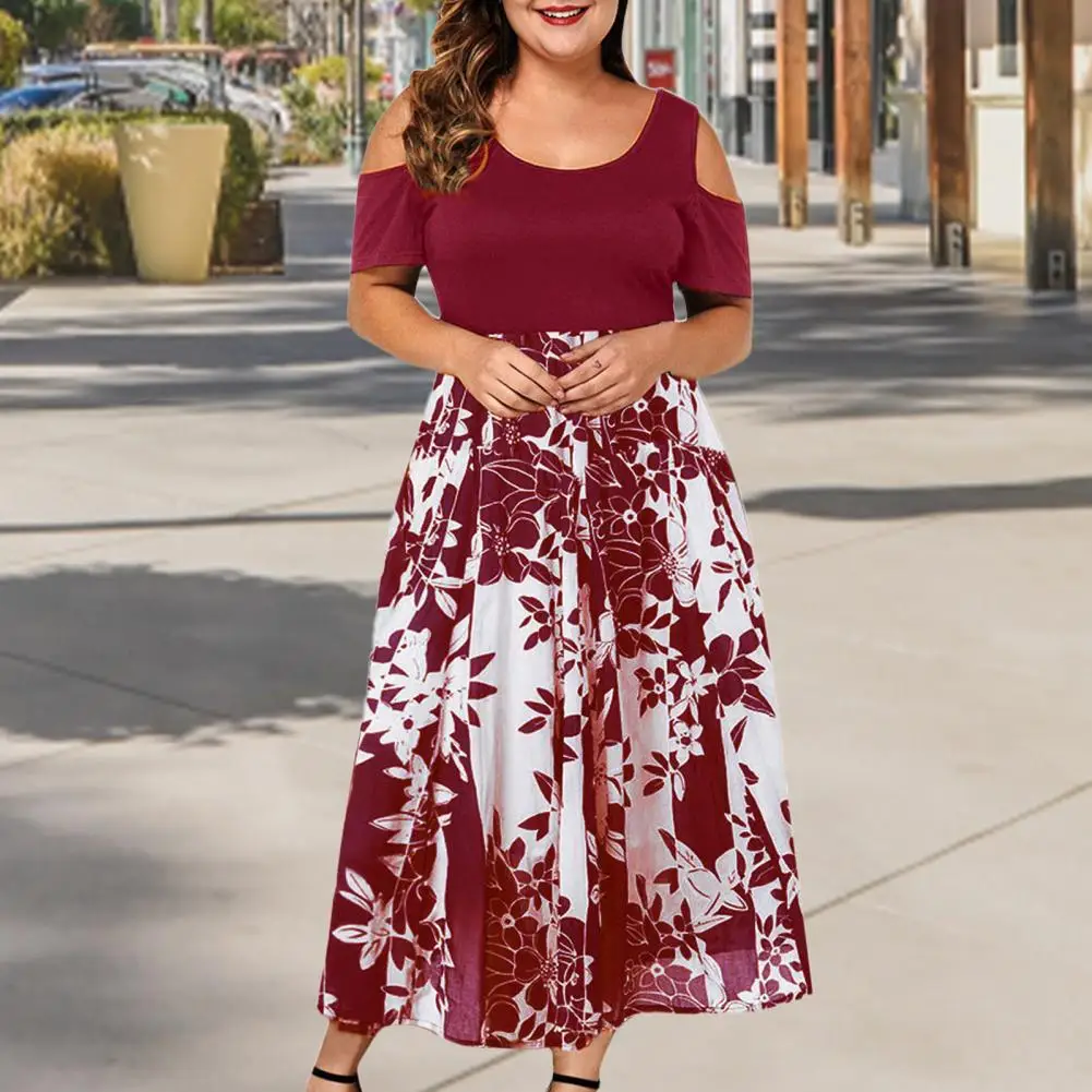 

Chic Female Dress Sweet Short Sleeve Mid-calf Length Leisure Women Dress