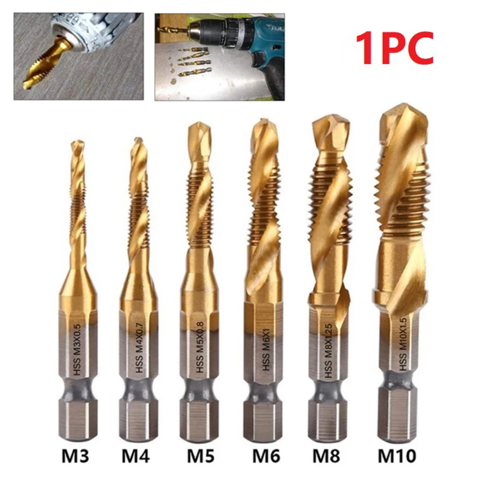 

1PC M3/M4/M5/M6/M8/M10 Tap Drill Bit Hex Shank Drill Bits Set HSS Threaded Bit Screw Machine Compound Tap Drill Bits