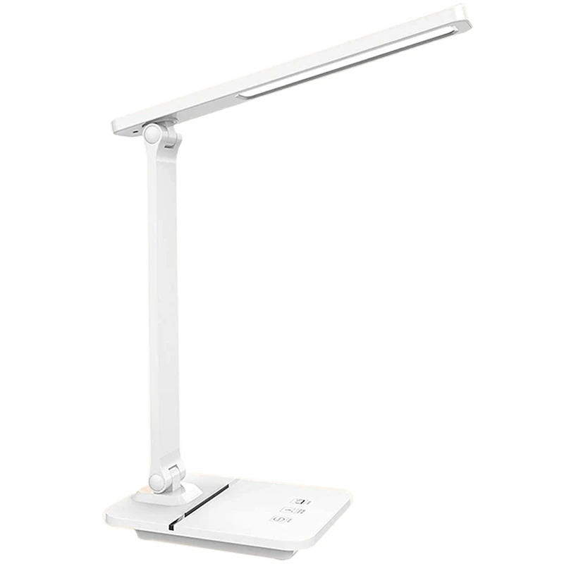 

LED Desk Lamp, 14W Eye-Caring Table Lamp with Phone Stand, 3 Color Modes with 800 Lumens Stepless Dimming, Press Control